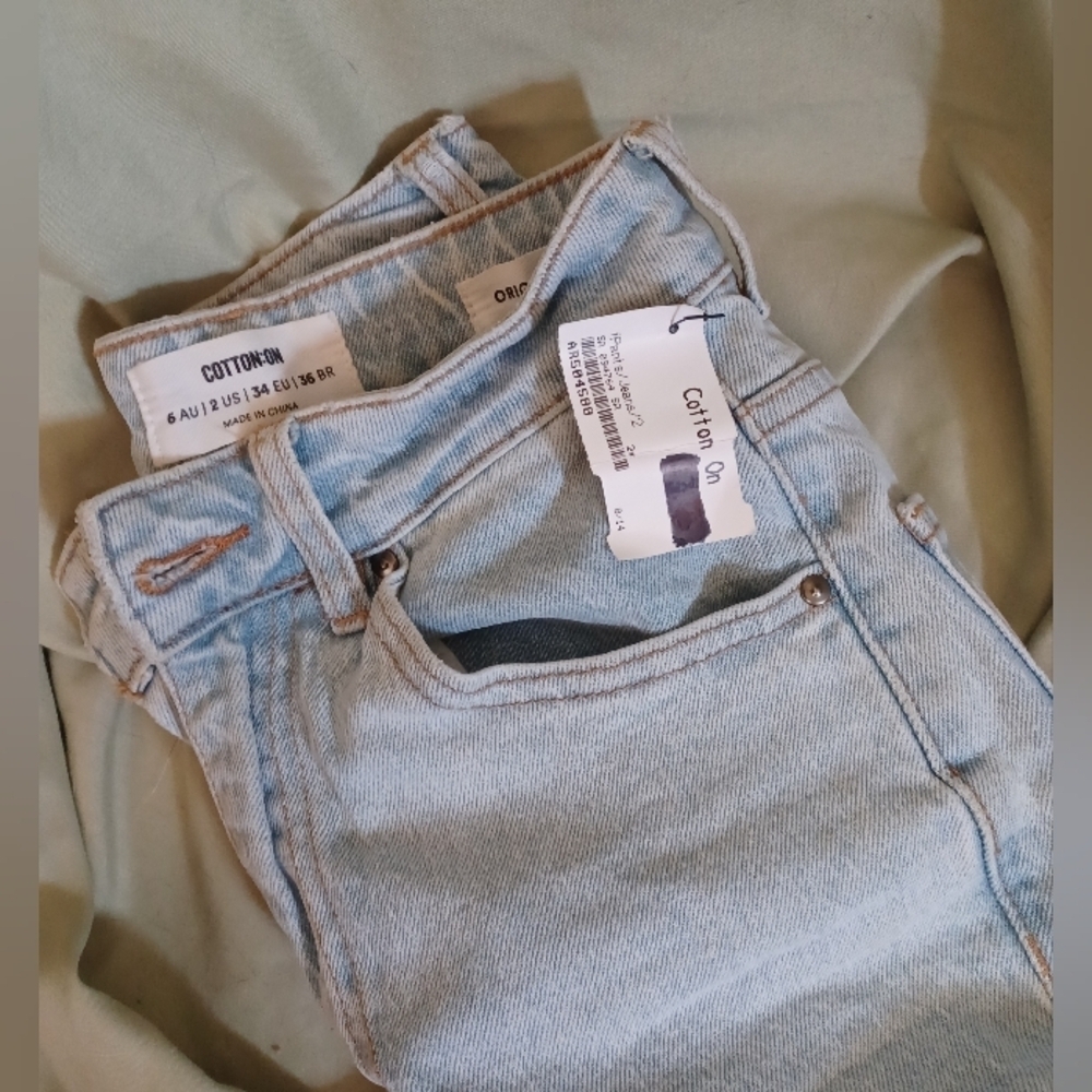 Cotton:On Original Flare Light Blue High Waist Long Leg Denim Jeans - Picture 8 of 9